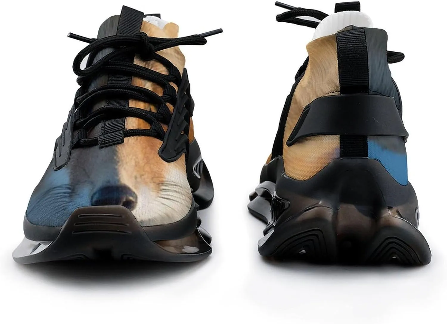 Red Fox Face Walking Shoes for Men Lightweight Tennis Fashion Elastic Sports Shoes Cushion Basketball Shoes