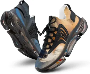Red Fox Face Walking Shoes for Men Lightweight Tennis Fashion Elastic Sports Shoes Cushion Basketball Shoes