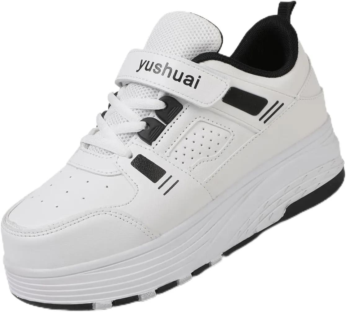 Roller Skate Shoes for Boys Girls Detachable Skate Shoes with Wheels Fashion Sneaker for Kids Christmas Birthday Show Gift