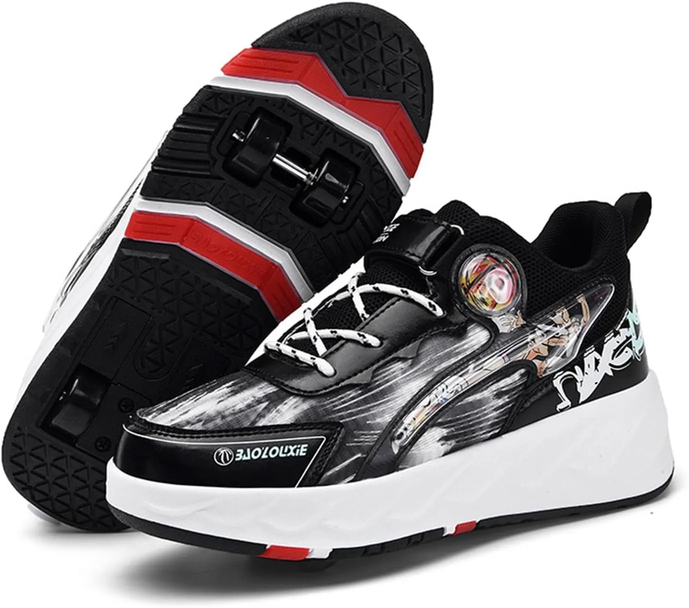 Roller Skate Shoes for Boys Girls Detachable Skate Shoes with Wheels Fashion Sneaker for Kids Christmas Birthday Show Gift