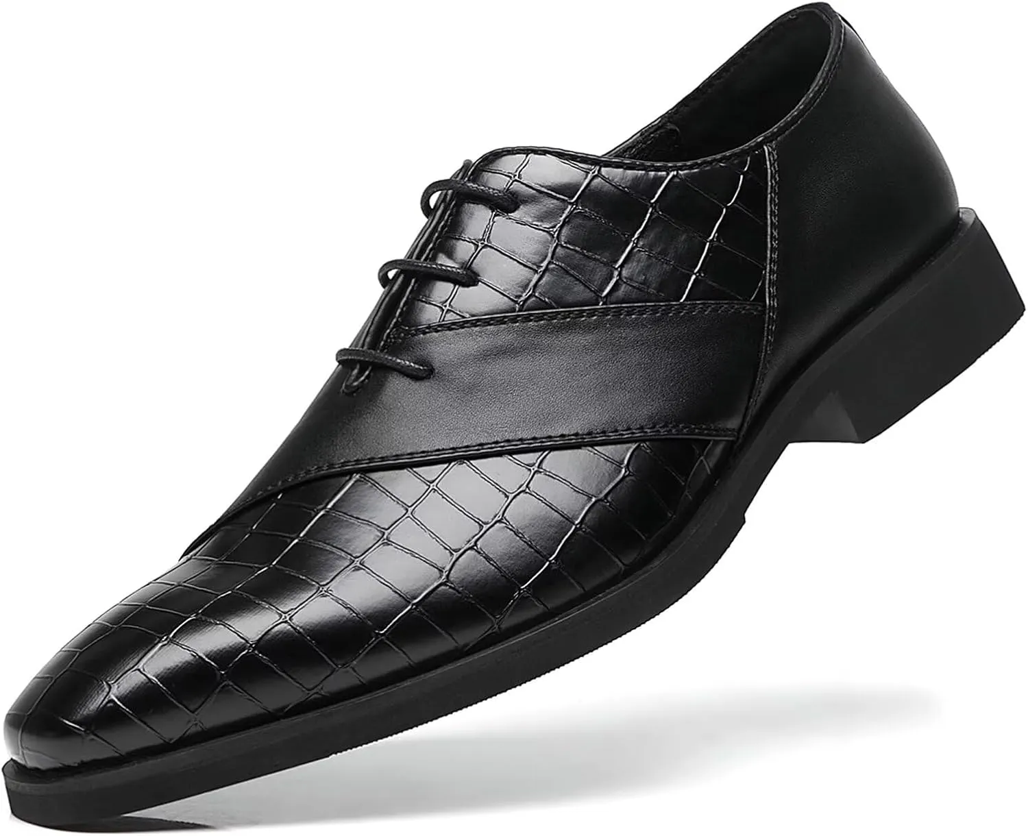 SANNAX Men??s Oxfords Formal Lace Up Dress Shoes, Classic Business Casual Leather Shoes for Men