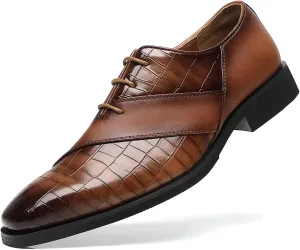 SANNAX Men??s Oxfords Formal Lace Up Dress Shoes, Classic Business Casual Leather Shoes for Men