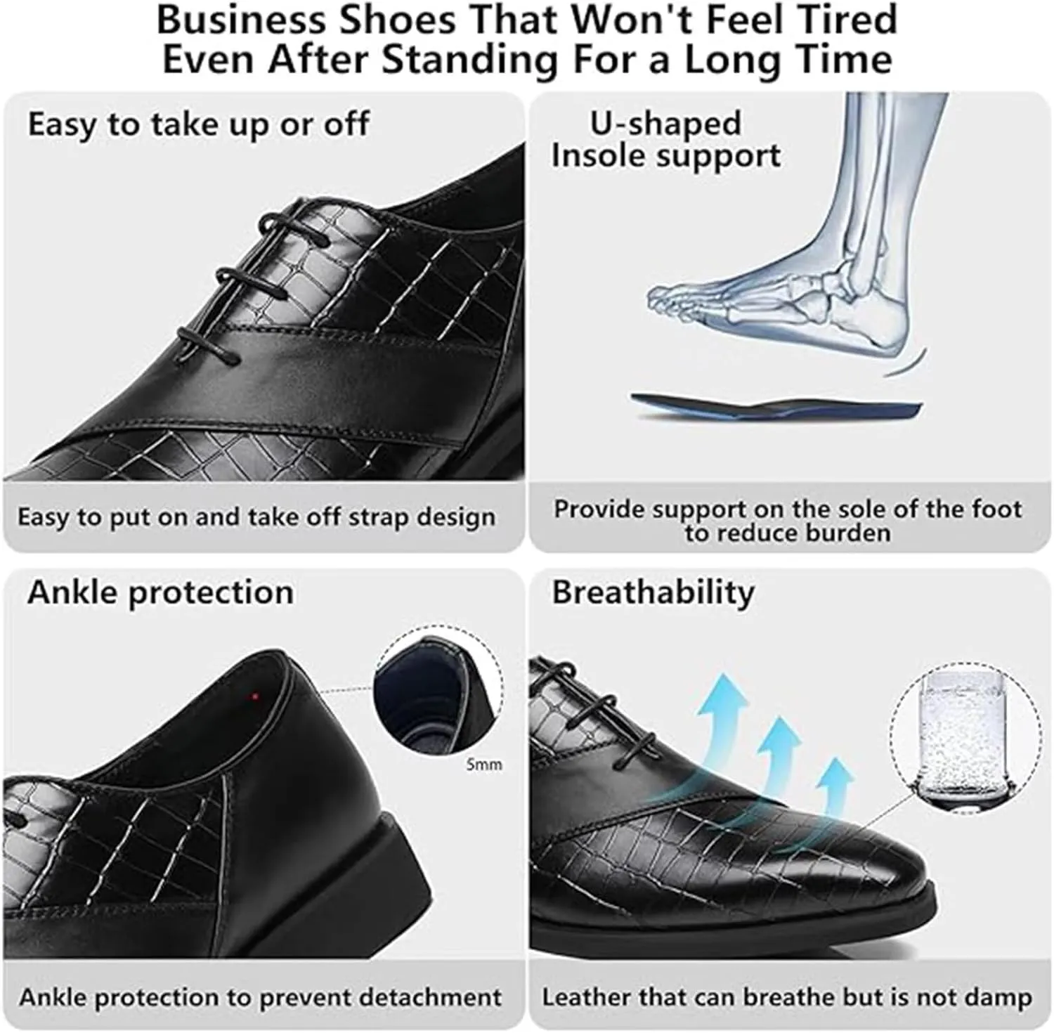 SANNAX Men??s Oxfords Formal Lace Up Dress Shoes, Classic Business Casual Leather Shoes for Men