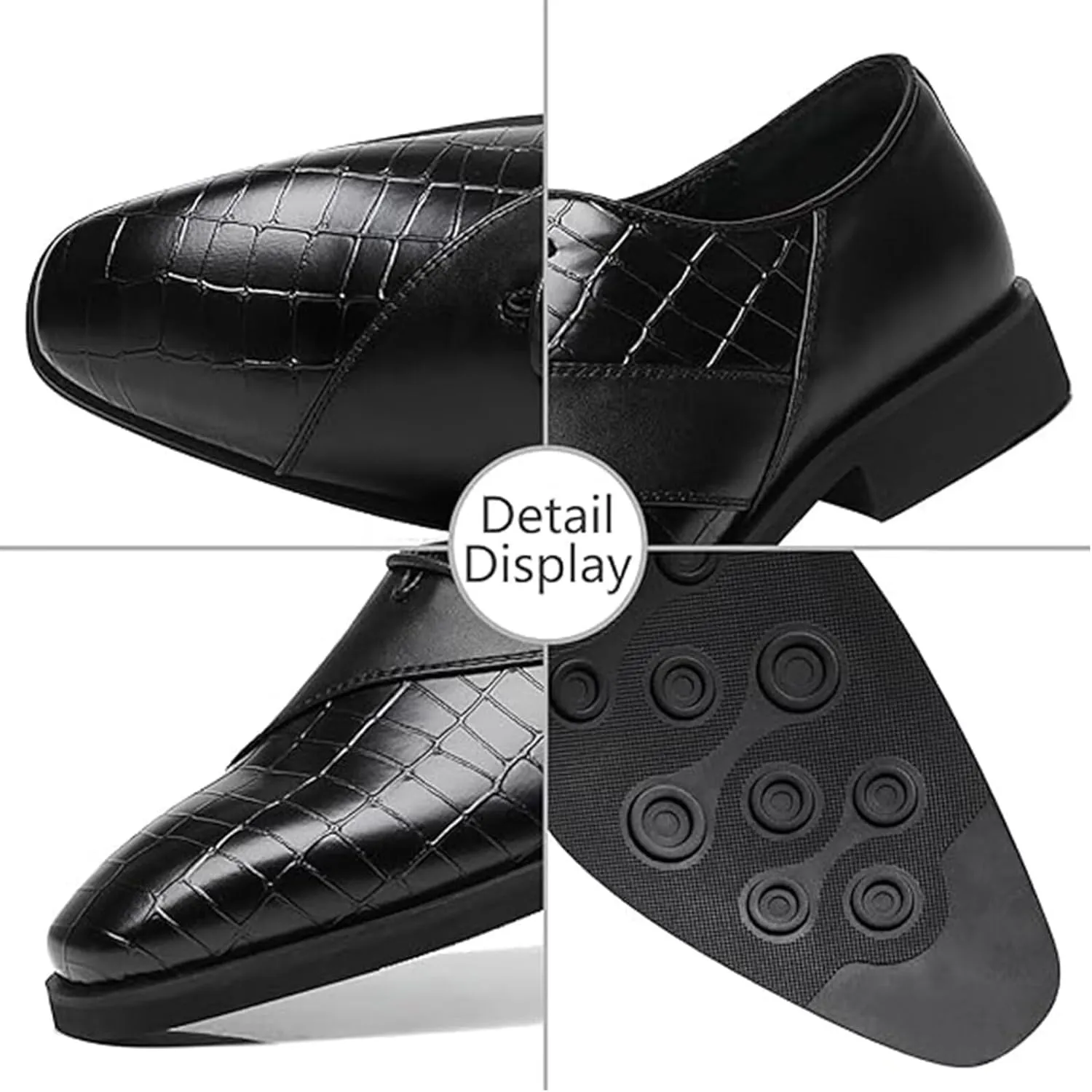 SANNAX Men??s Oxfords Formal Lace Up Dress Shoes, Classic Business Casual Leather Shoes for Men