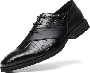 SANNAX Men??s Oxfords Formal Lace Up Dress Shoes, Classic Business Casual Leather Shoes for Men