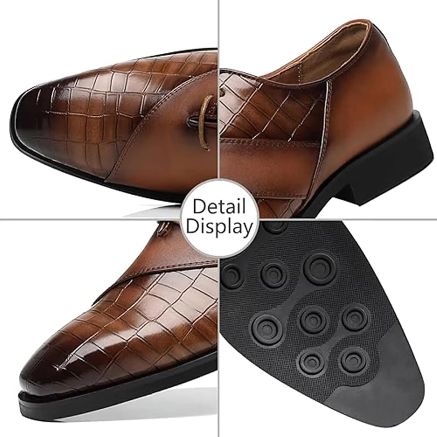 SANNAX Men??s Oxfords Formal Lace Up Dress Shoes, Classic Business Casual Leather Shoes for Men