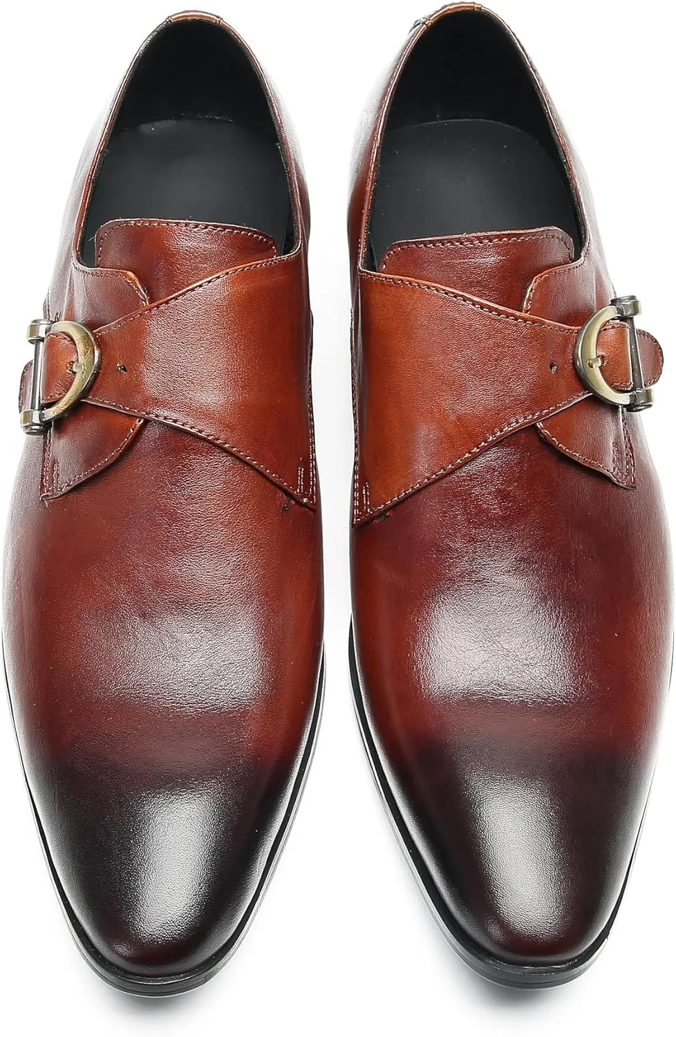 Santimon Men's Loafers Formal Dress Casual Genuine Leathe Monk Strap Loafers Fashion Comfort Business Casual Moccasins Prom Wedding Tuxedo Shoes for Men