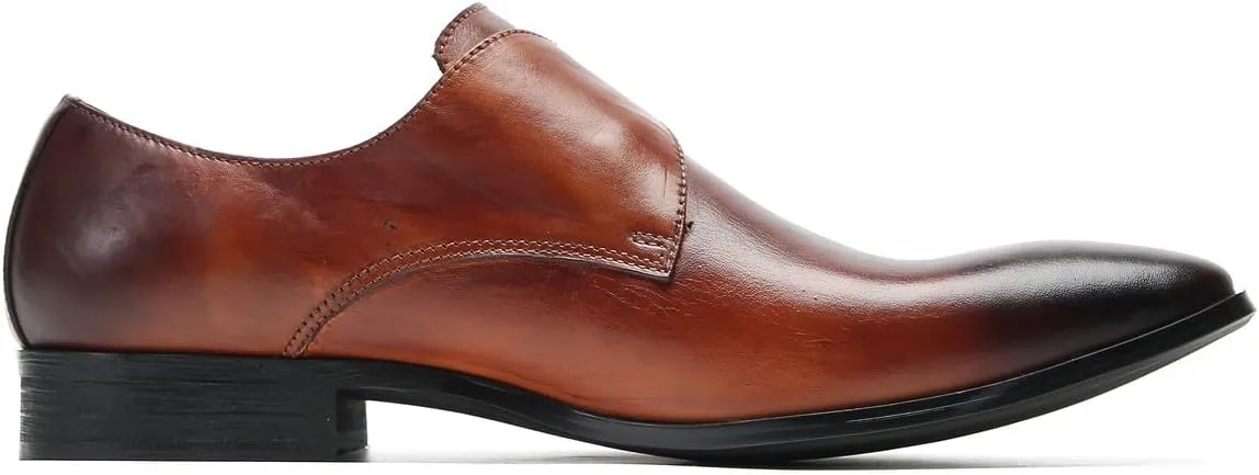 Santimon Men's Loafers Formal Dress Casual Genuine Leathe Monk Strap Loafers Fashion Comfort Business Casual Moccasins Prom Wedding Tuxedo Shoes for Men