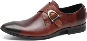 Santimon Men's Loafers Formal Dress Casual Genuine Leathe Monk Strap Loafers Fashion Comfort Business Casual Moccasins Prom Wedding Tuxedo Shoes for Men