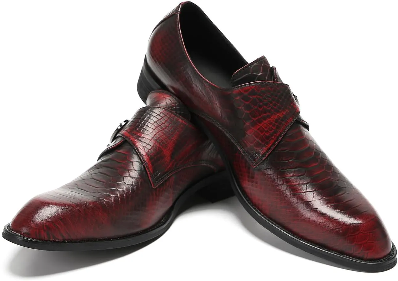 Santimon Mens Loafers Formal Dress Slip On Shoes Leather Wedding Fashion Casual Driving Monk Strap Loafers Business Prom Tuxedo Summer Shoes for Men