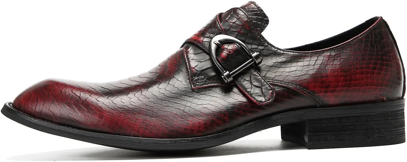 Santimon Mens Loafers Formal Dress Slip On Shoes Leather Wedding Fashion Casual Driving Monk Strap Loafers Business Prom Tuxedo Summer Shoes for Men