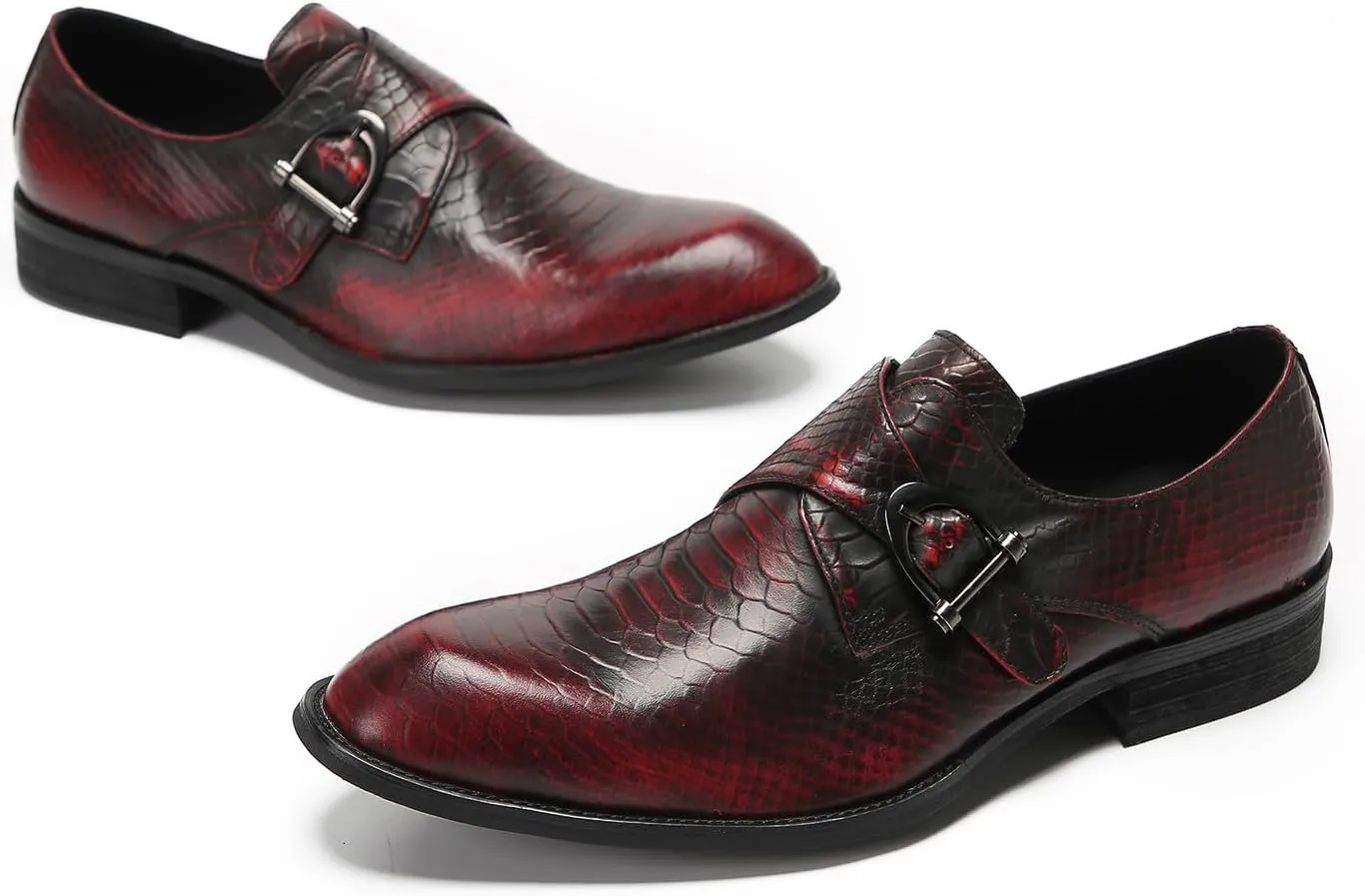 Santimon Mens Loafers Formal Dress Slip On Shoes Leather Wedding Fashion Casual Driving Monk Strap Loafers Business Prom Tuxedo Summer Shoes for Men