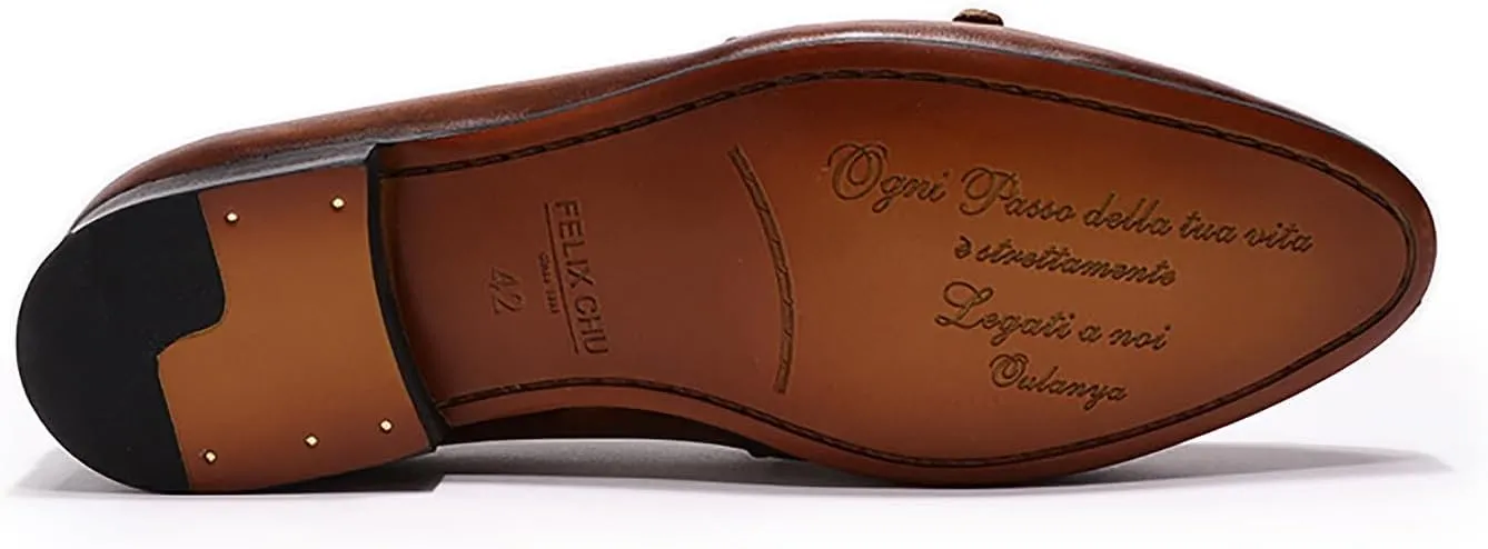 Santimon Men's Loafers Slip On Dress Casual Prom Suit Shoes Genuine Leather Monk Strap Penny Loafers Mens Fashion Wedding Tuexdo Business Formal Loafer Comfortable Walking Shoes