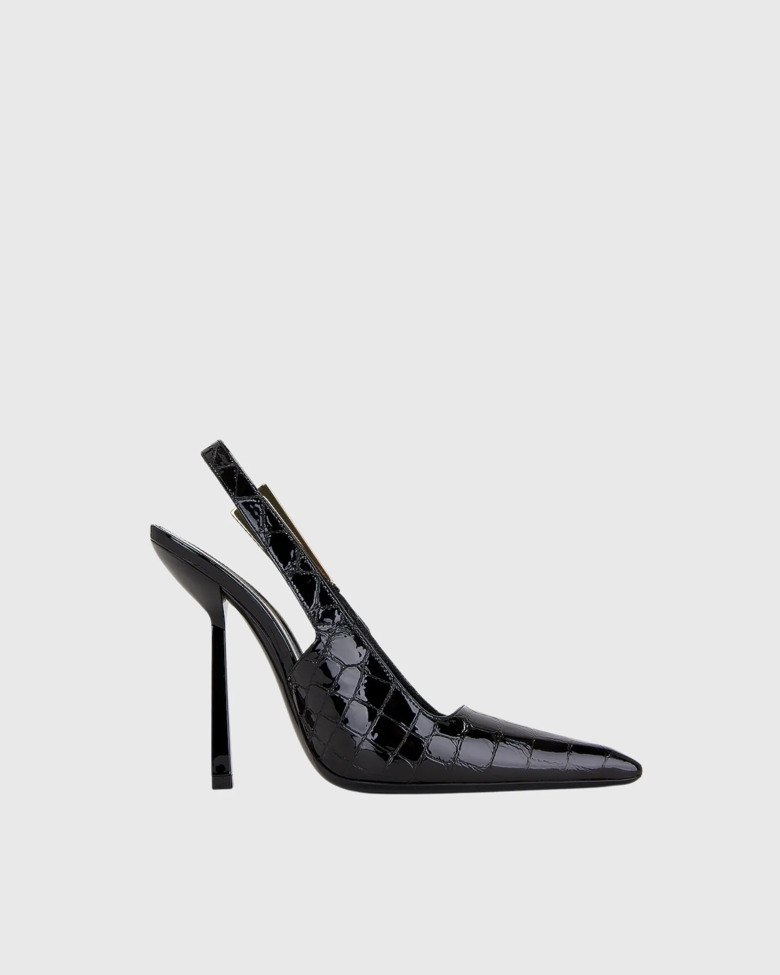 Sevan Crocodile Texture Slingback Pumps In Black