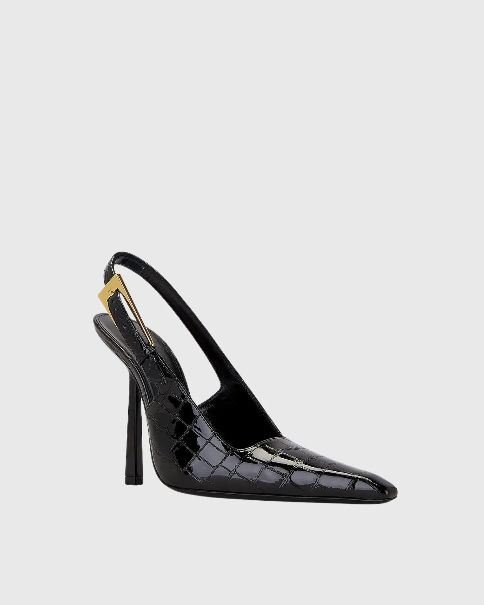 Sevan Crocodile Texture Slingback Pumps In Black