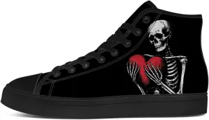 Skull Shoes for Men Women Gothic Skull High Top Canvas Sneakers Lace Up Casual Walking Shoes Gifts for Mama Papa