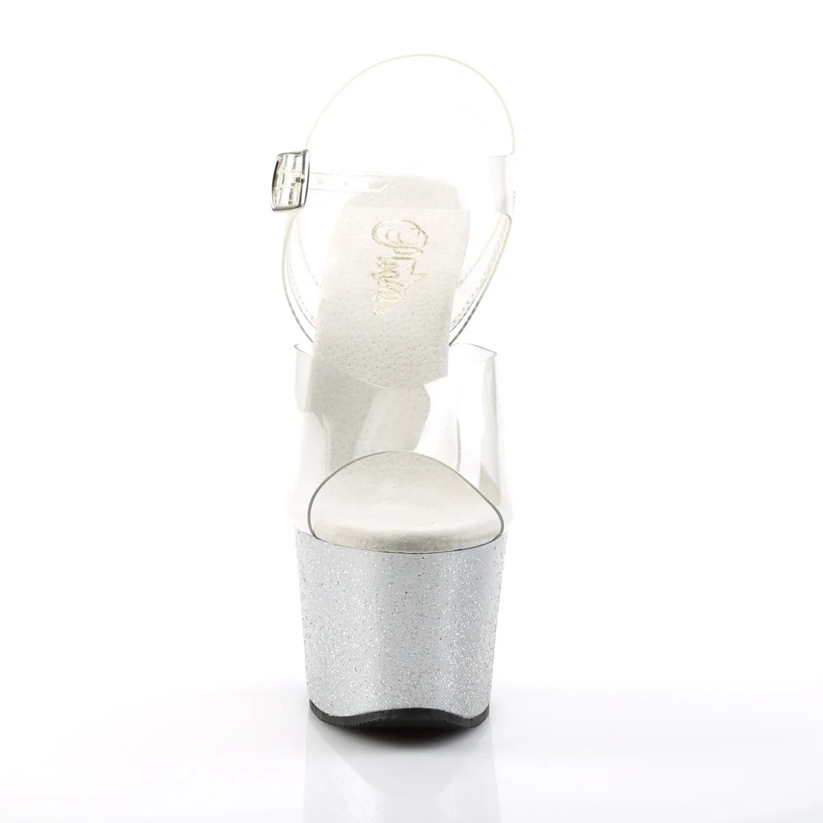 SKY-308MG Pleaser Clear/Silver Sexy Platform Shoes (Pole Dancing Heels)