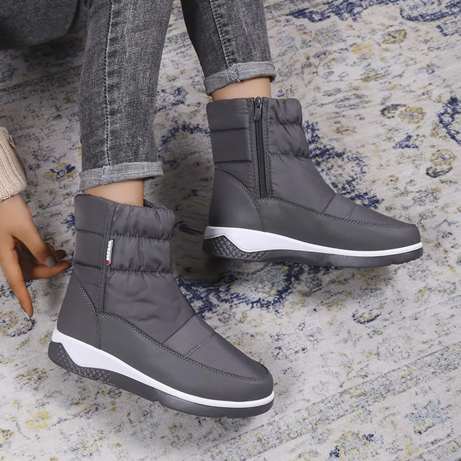 Snow Boots for Women Waterproof Insulated Ankle Snow Boots Womens 8.5 Waterproof Waterproof Snow Boots Wide Waterproof Slip on Boots for Women Women's Winter Boots Bear Paw Tall