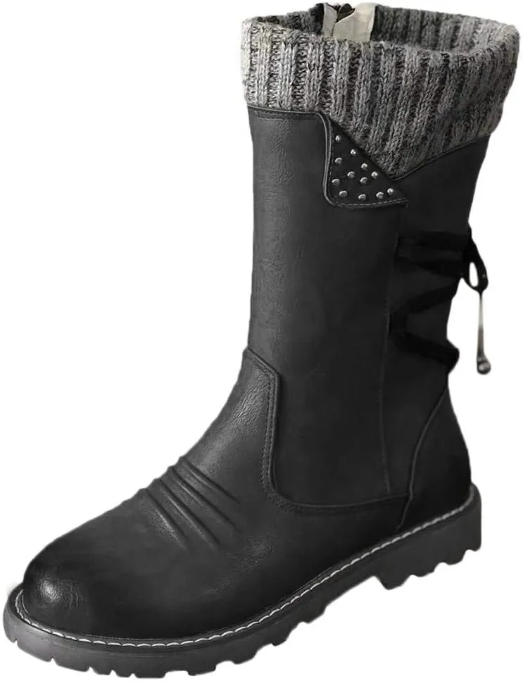 Snow Boots for Women Waterproof Insulated Ankle Snow Boots Womens 8.5 Waterproof Waterproof Snow Boots Wide Waterproof Slip on Boots for Women Women's Winter Boots Bear Paw Tall