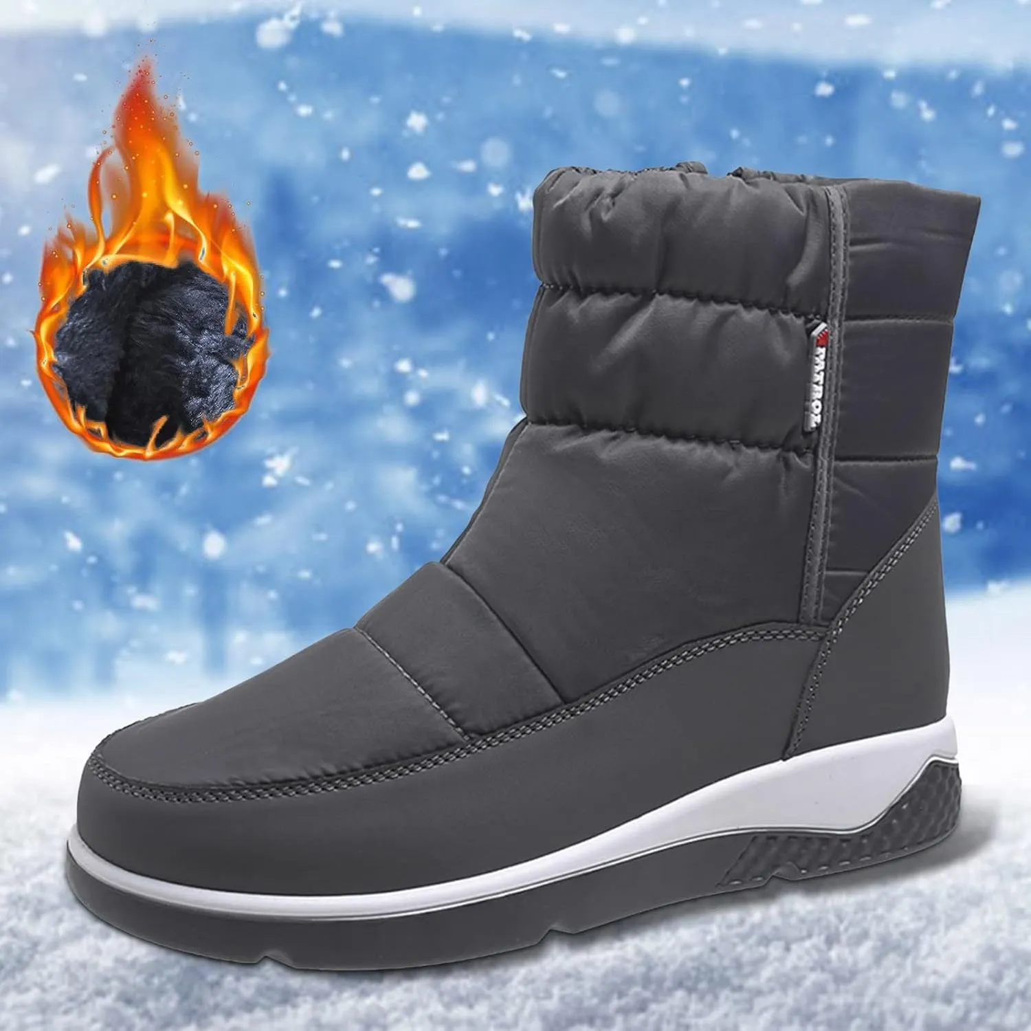 Snow Boots for Women Waterproof Insulated Ankle Snow Boots Womens 8.5 Waterproof Waterproof Snow Boots Wide Waterproof Slip on Boots for Women Women's Winter Boots Bear Paw Tall