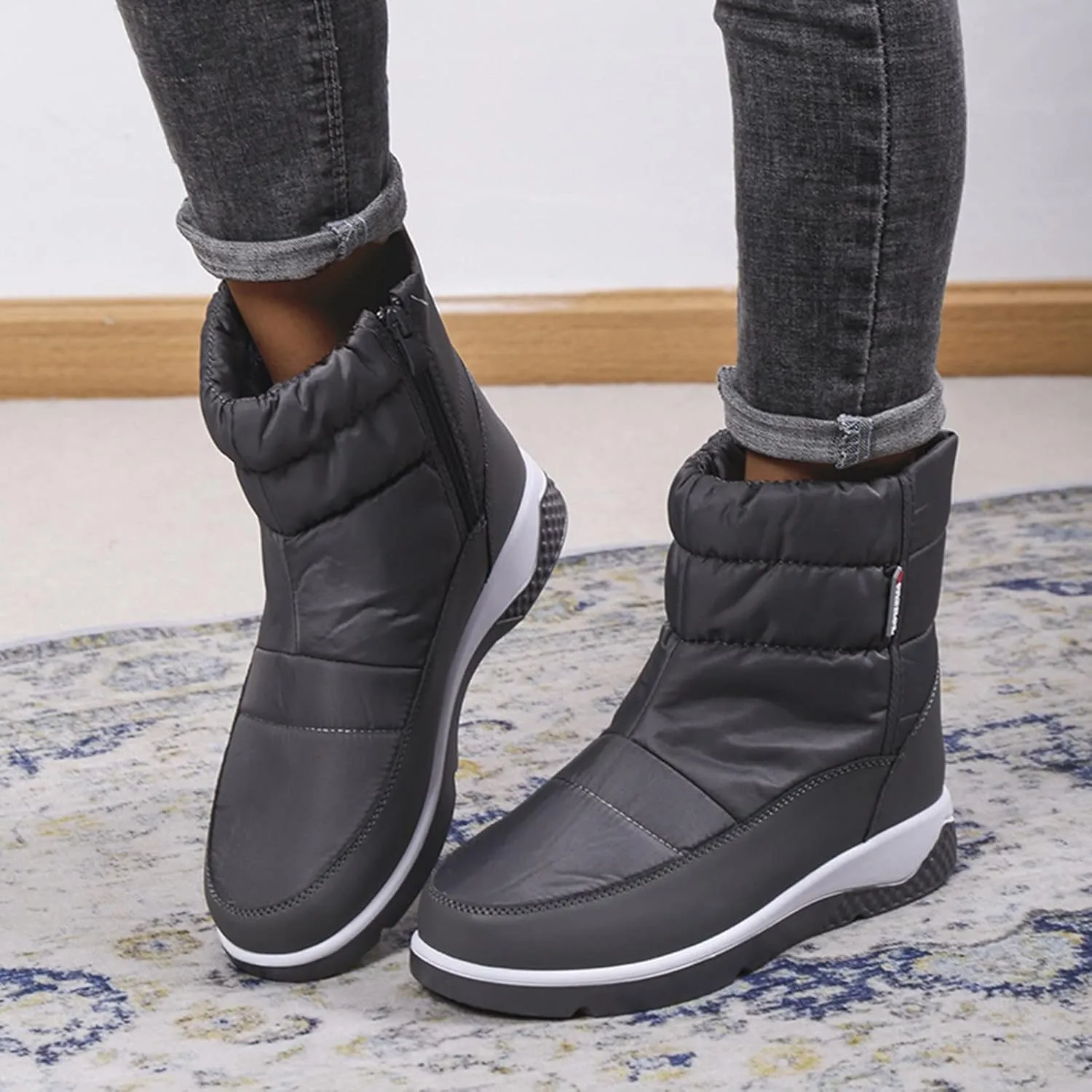 Snow Boots for Women Waterproof Insulated Ankle Snow Boots Womens 8.5 Waterproof Waterproof Snow Boots Wide Waterproof Slip on Boots for Women Women's Winter Boots Bear Paw Tall
