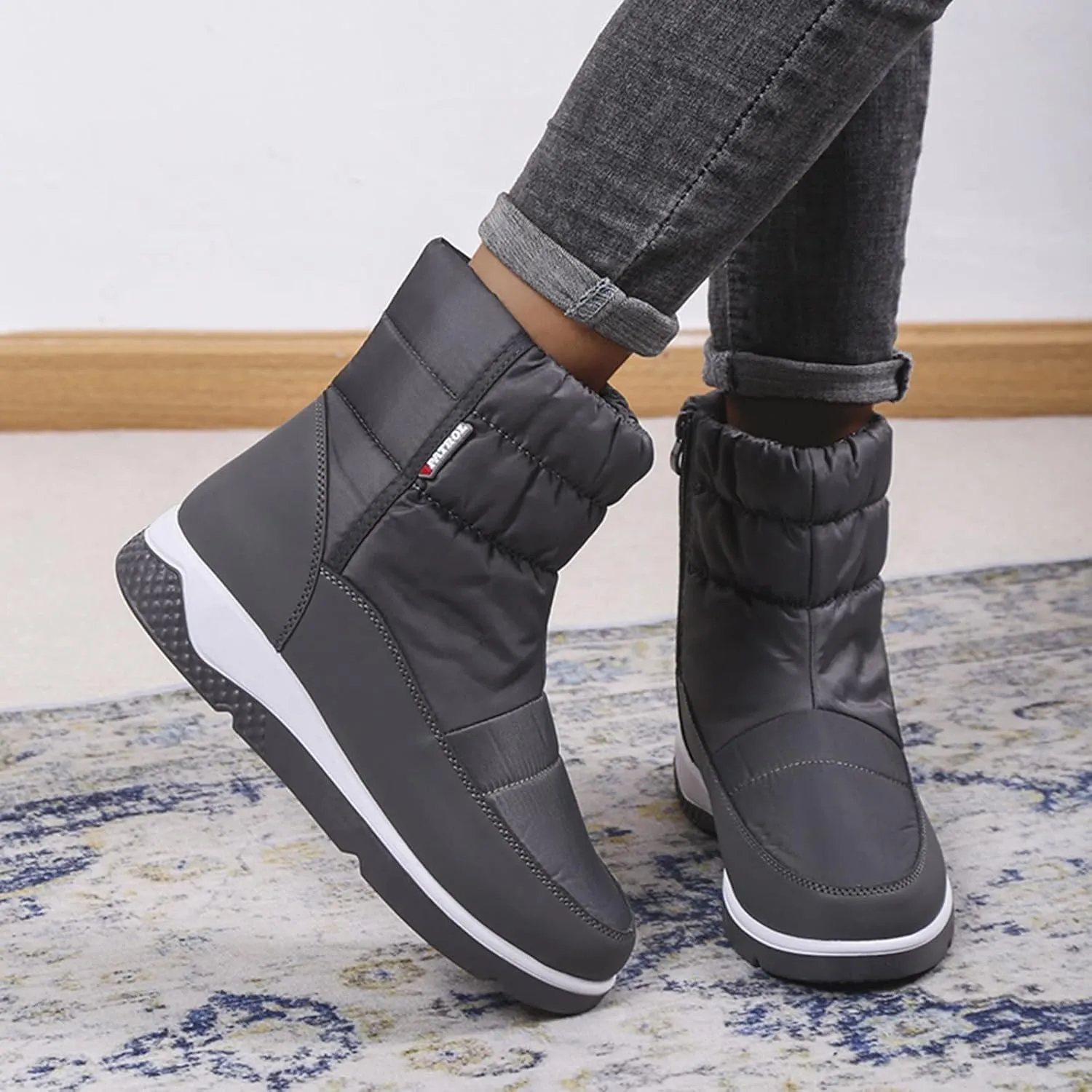 Snow Boots for Women Waterproof Insulated Ankle Snow Boots Womens 8.5 Waterproof Waterproof Snow Boots Wide Waterproof Slip on Boots for Women Women's Winter Boots Bear Paw Tall