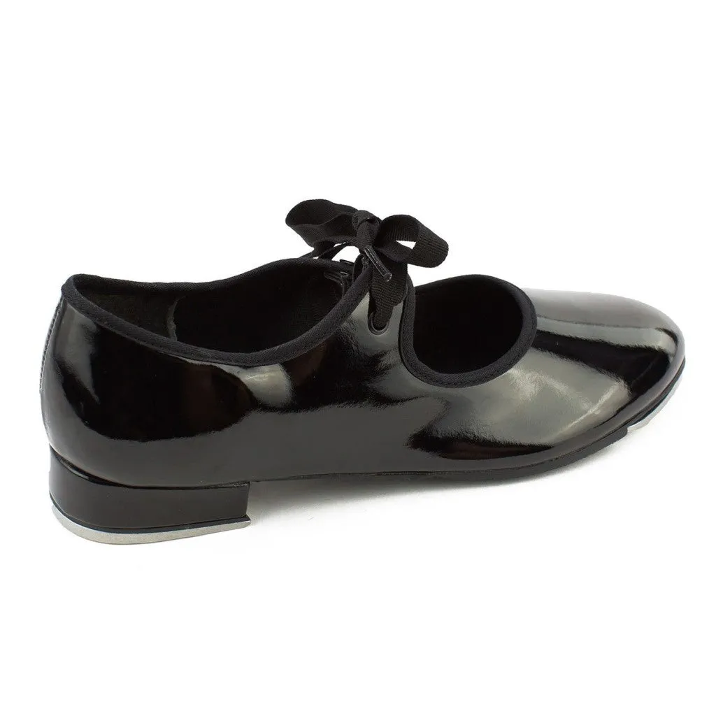 So Danca Val - TA35 Girls' Vegan Tap Shoes (Black or Caramel) w Elastic Snap Closure