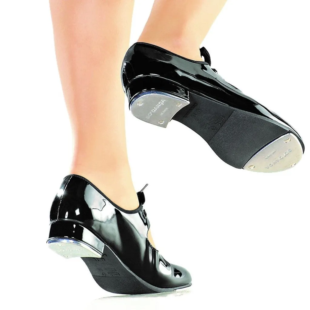 So Danca Val - TA35 Girls' Vegan Tap Shoes (Black or Caramel) w Elastic Snap Closure