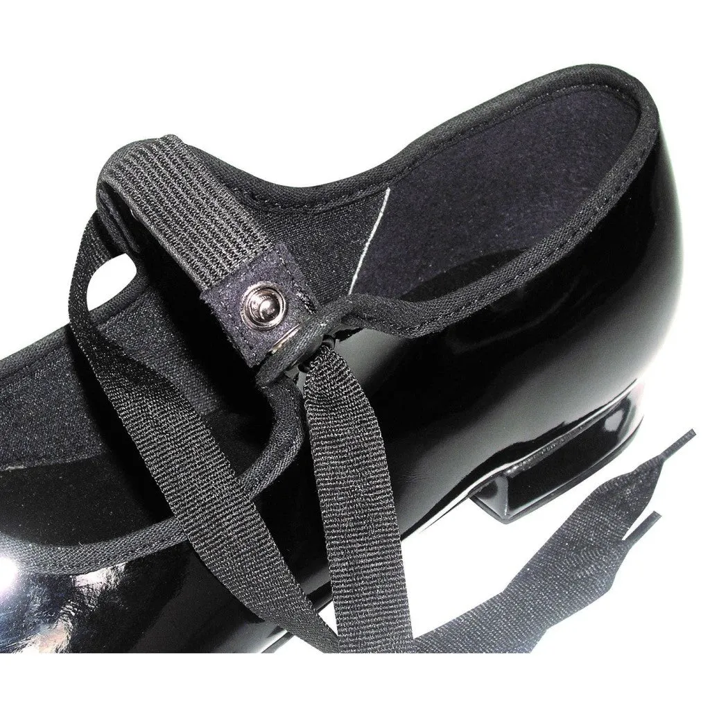 So Danca Val - TA35 Girls' Vegan Tap Shoes (Black or Caramel) w Elastic Snap Closure