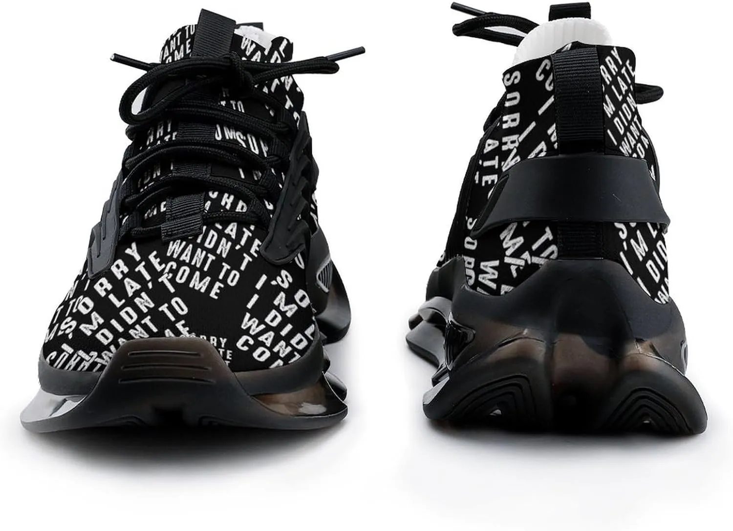 Sorry I'm Late I Didn't Want to Come Walking Shoes for Men Lightweight Tennis Fashion Elastic Sports Shoes Cushion Basketball Shoes