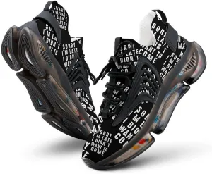 Sorry I'm Late I Didn't Want to Come Walking Shoes for Men Lightweight Tennis Fashion Elastic Sports Shoes Cushion Basketball Shoes
