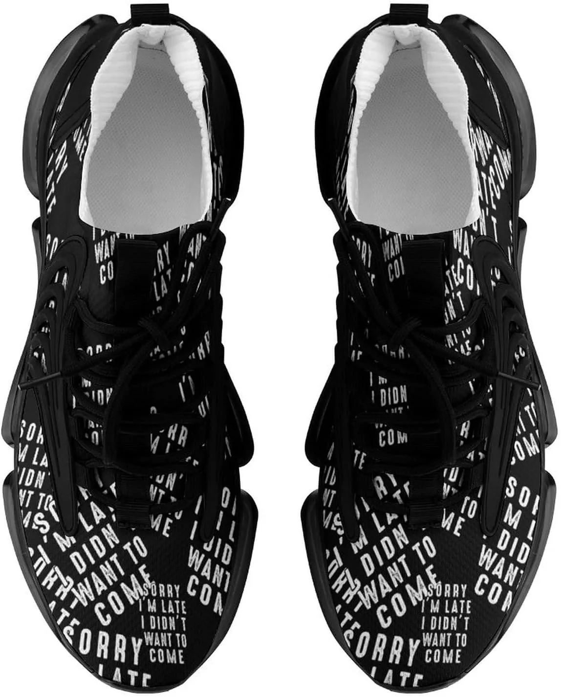 Sorry I'm Late I Didn't Want to Come Walking Shoes for Men Lightweight Tennis Fashion Elastic Sports Shoes Cushion Basketball Shoes