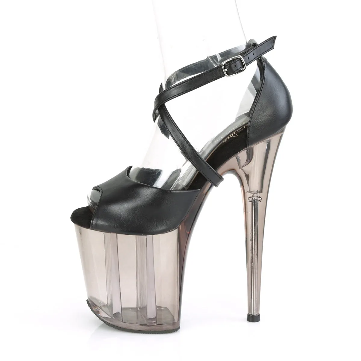 SPECTATOR-1017RSF Pleaser Clear/Black Sexy Platform Shoes (Pole Dancing Heels)