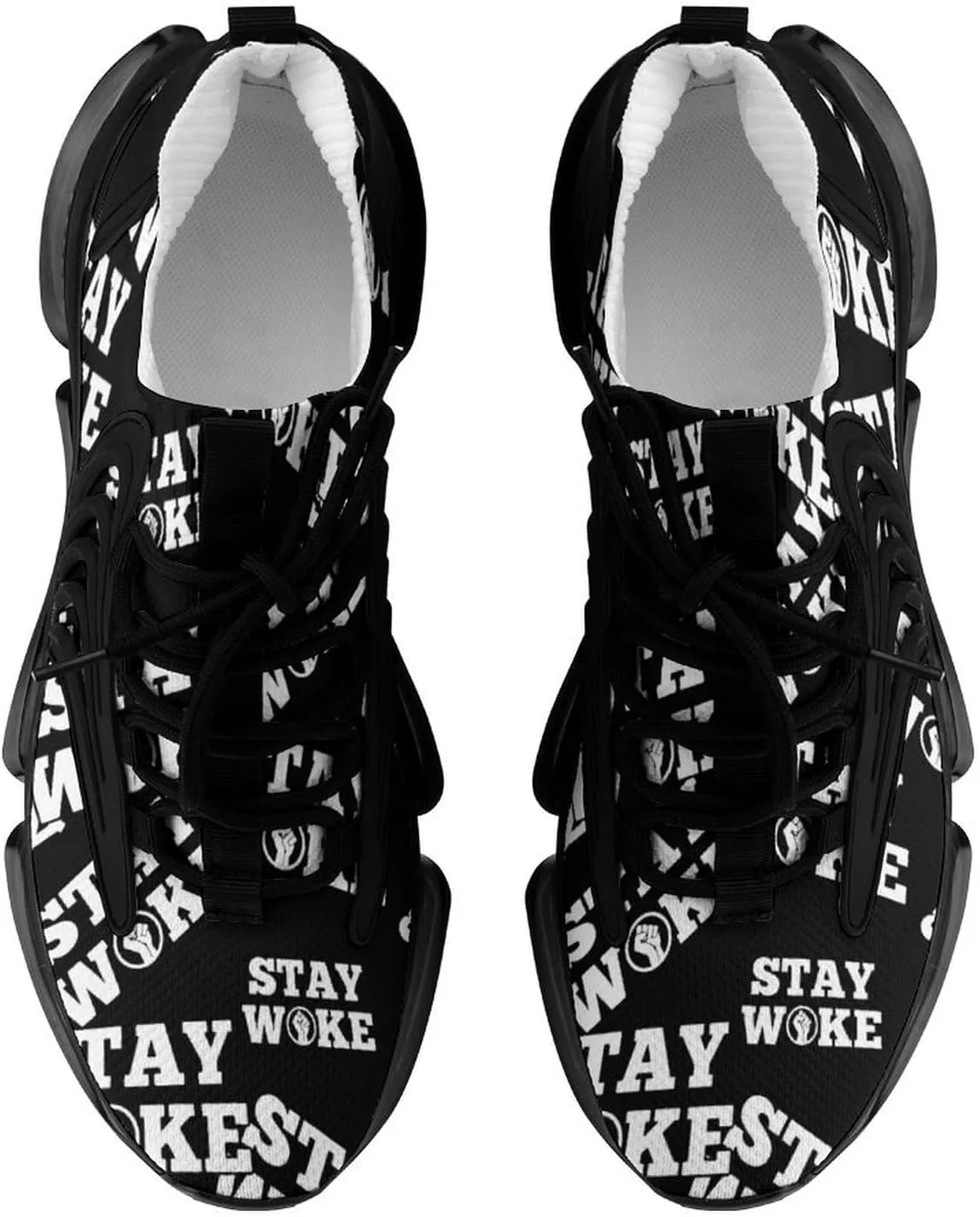 Stay Woke Walking Shoes for Men Lightweight Tennis Fashion Elastic Sports Shoes Cushion Basketball Shoes