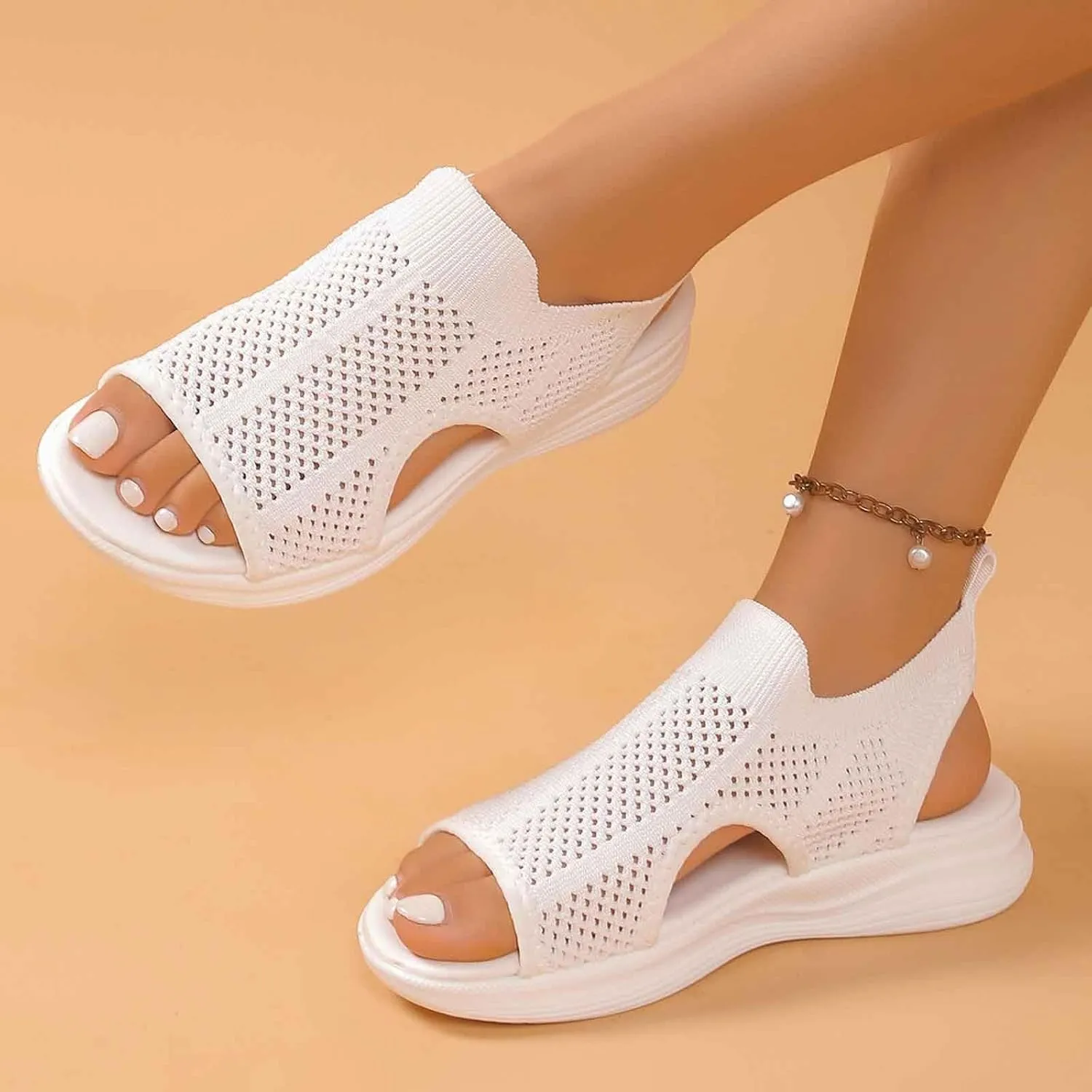Stylish Women's Sandals Open Toe Design Perfect for Everyday Casual Wear Comfortable Flat Sole and Breathable