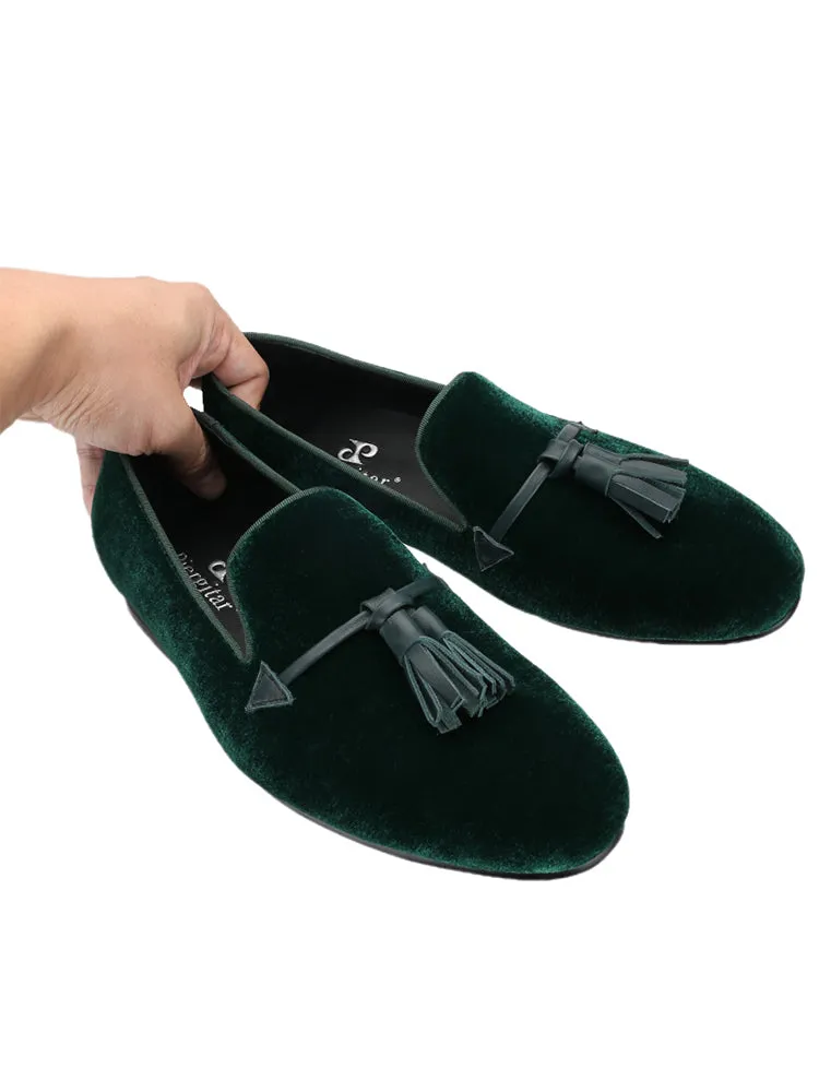 Summer new five-color men's British style classic loafers, tassel style velvet slip-ons, slip-on yuppie shoes for men