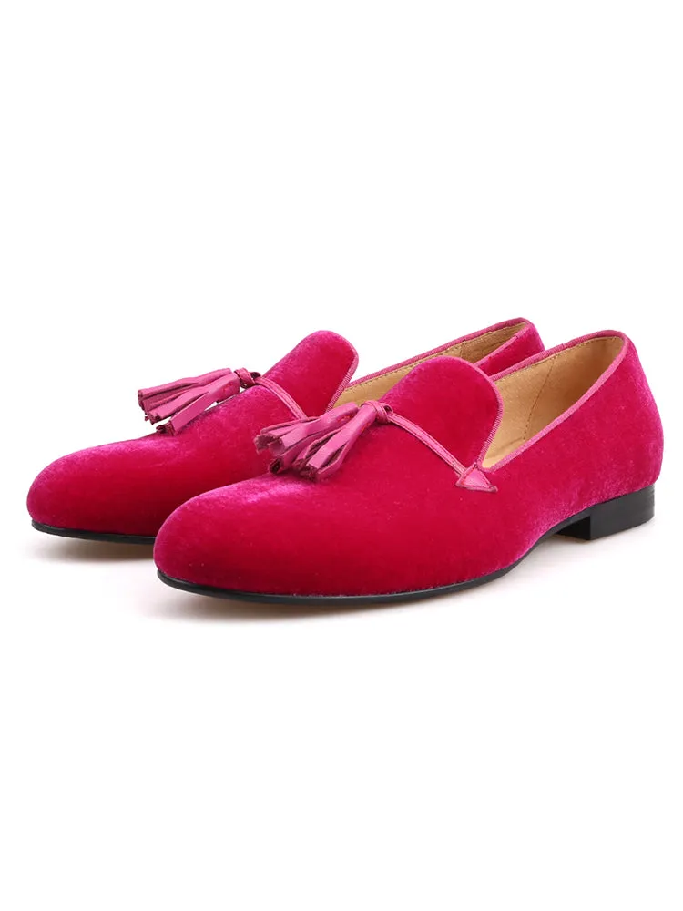 Summer new five-color men's British style classic loafers, tassel style velvet slip-ons, slip-on yuppie shoes for men