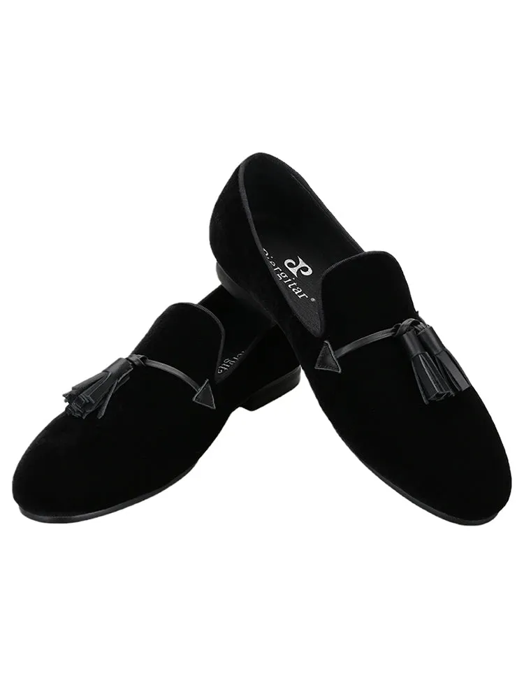 Summer new five-color men's British style classic loafers, tassel style velvet slip-ons, slip-on yuppie shoes for men