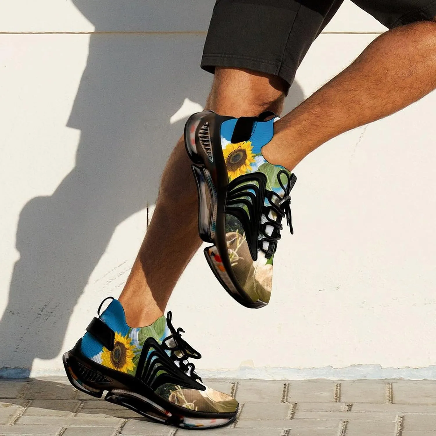 Sunflower Brown Cow Walking Shoes for Men Lightweight Tennis Fashion Elastic Sports Shoes Cushion Basketball Shoes