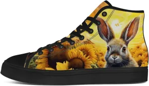 Sunflower Shoes for Men Women High Top Canvas Sneakers Lace Up Casual Walking Shoes Gifts for Dad Mom