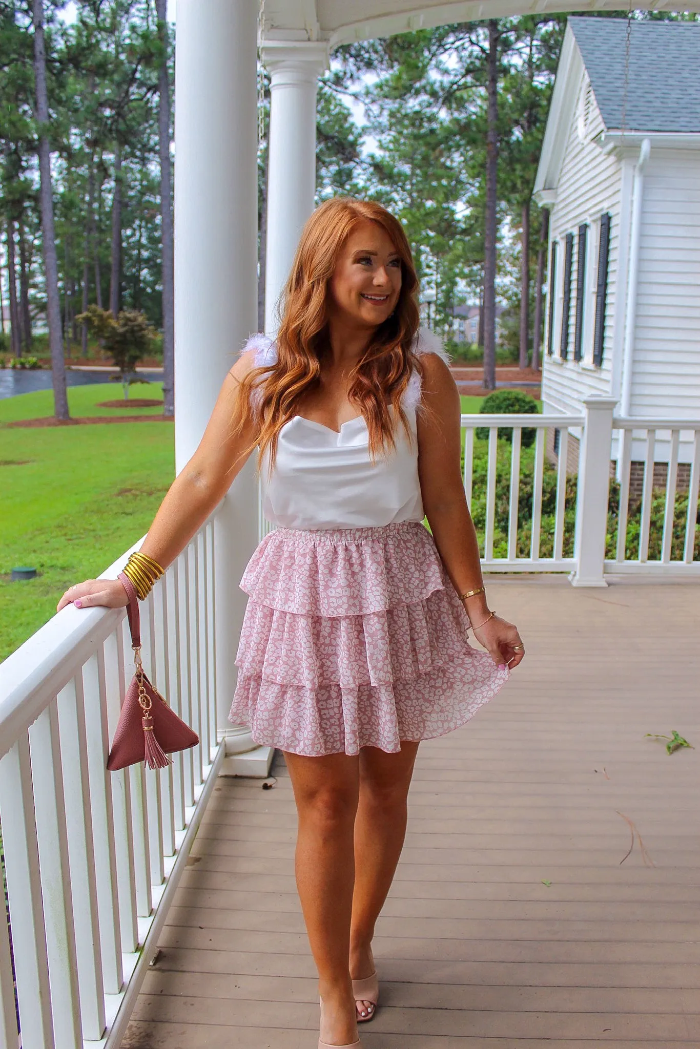 Sweet Memories Ruffle Mini Skirt- Light Pink