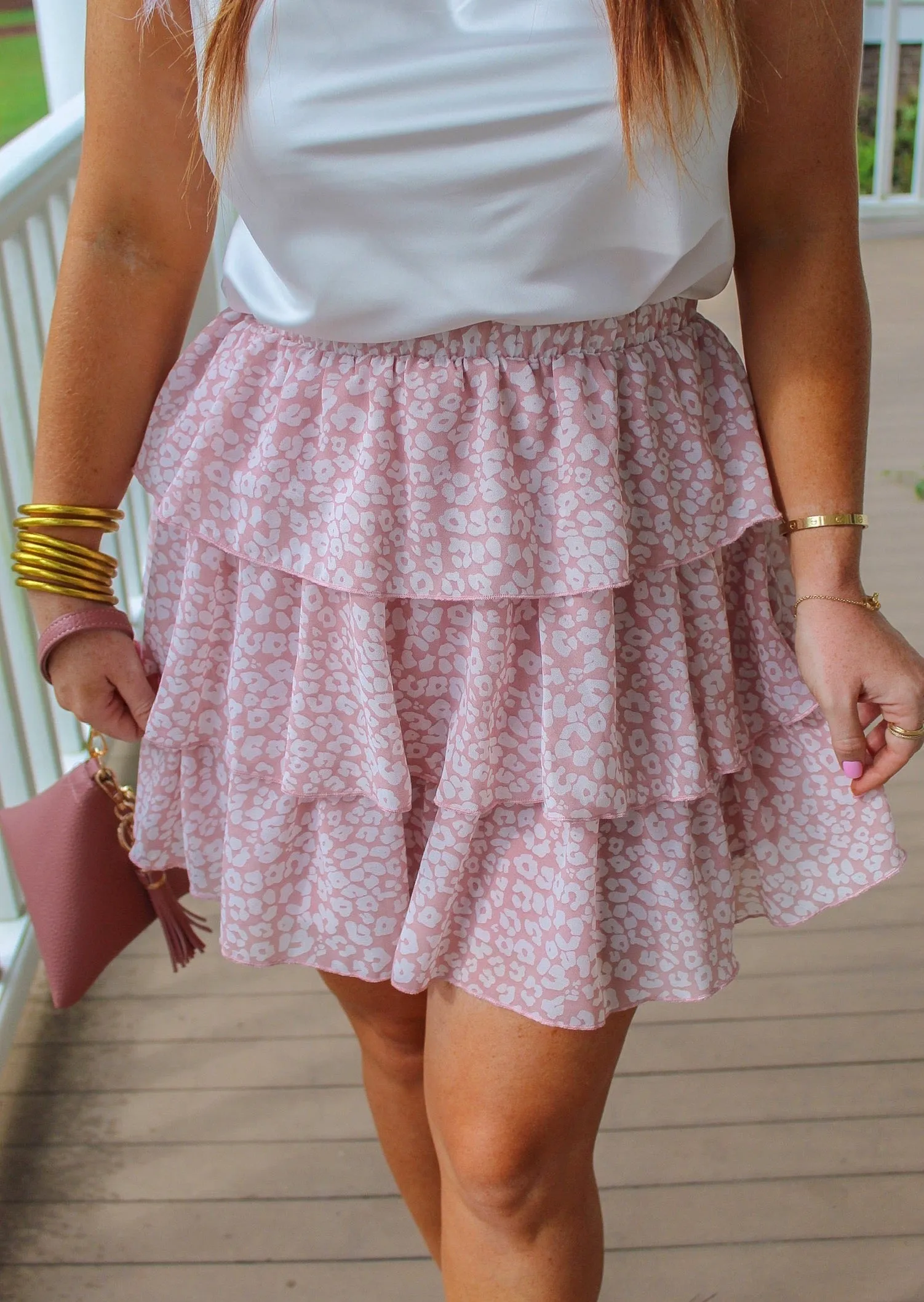 Sweet Memories Ruffle Mini Skirt- Light Pink