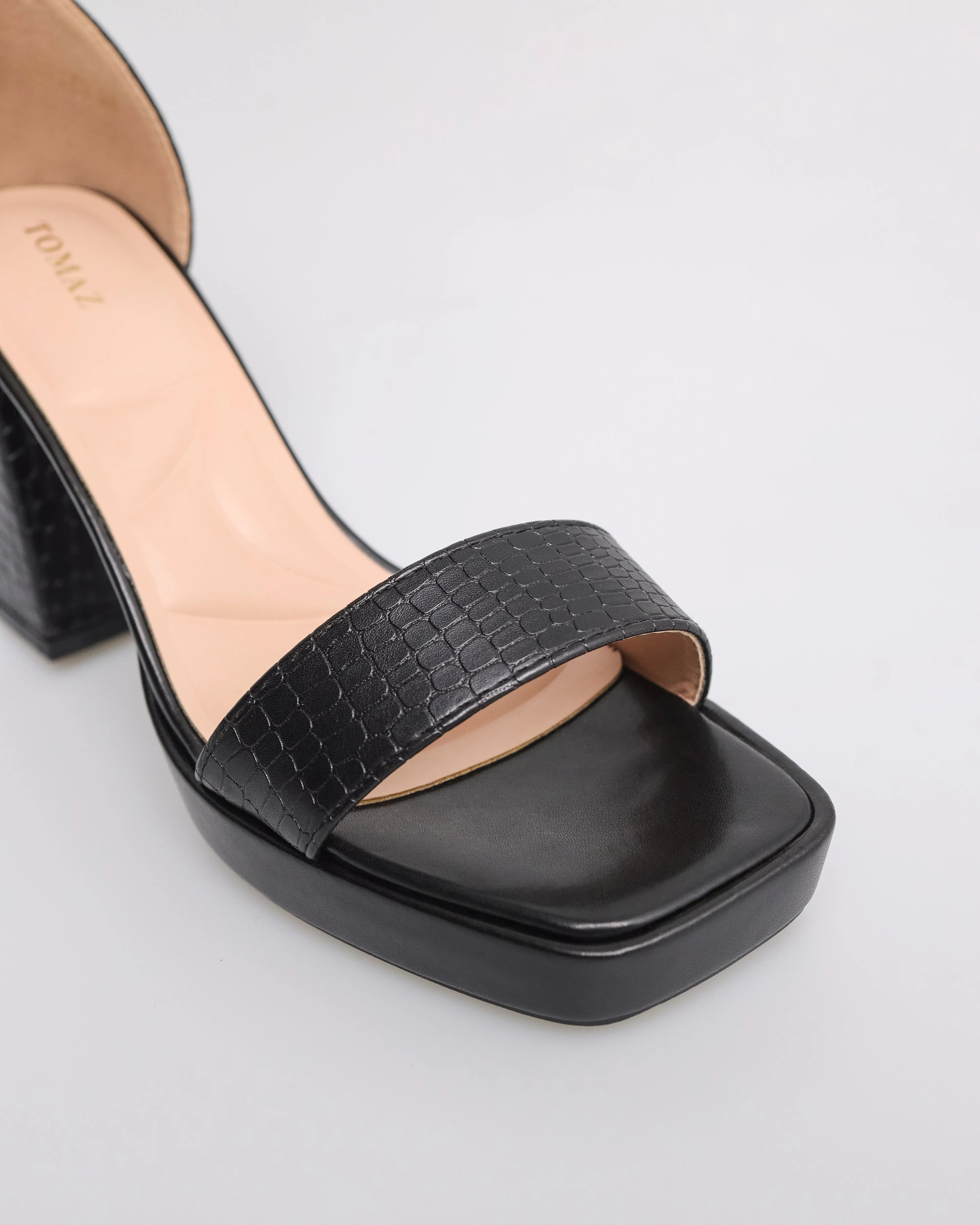 Tomaz NN180 Ladies Open Toe Wide-Block Heels