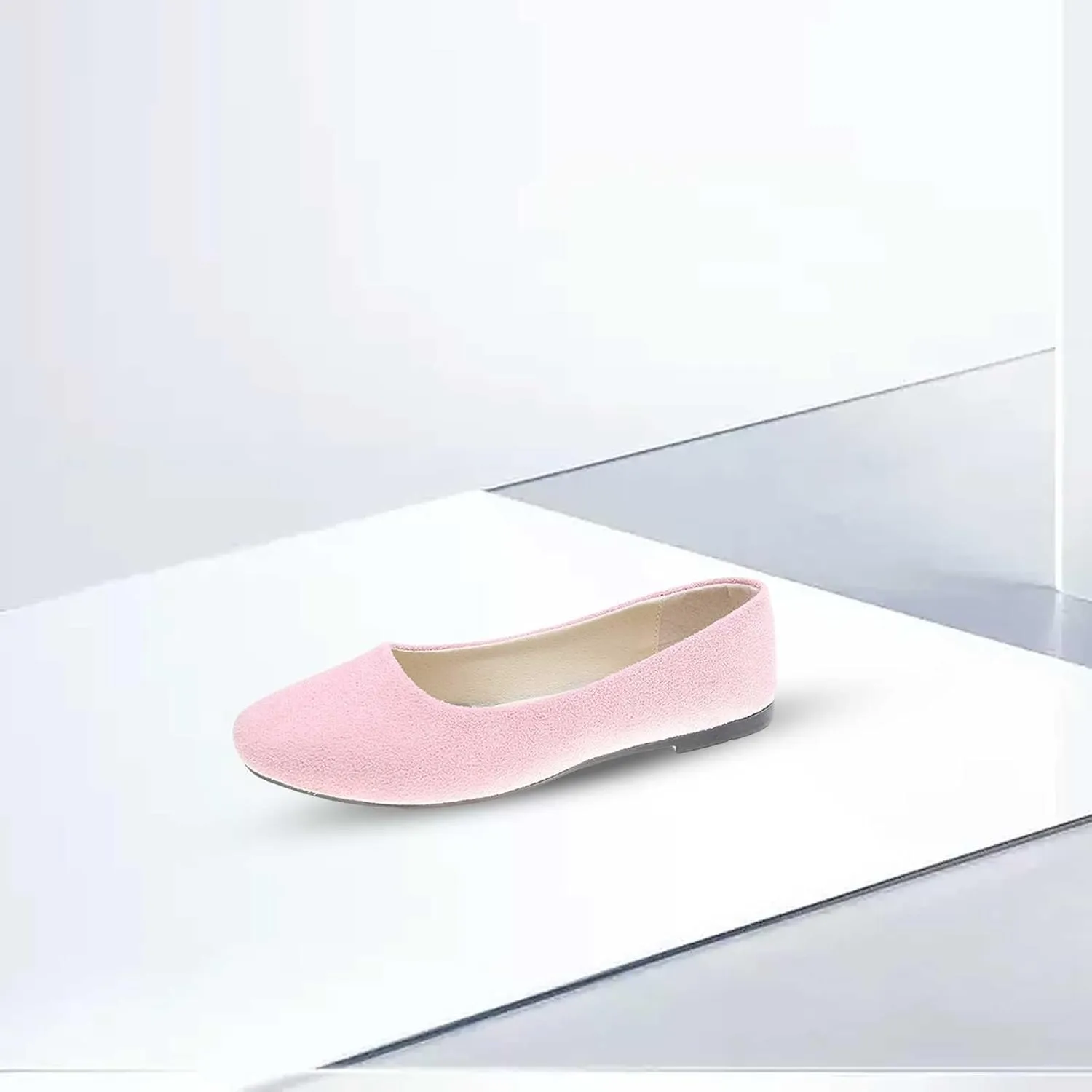 VESNIBA Women Girls Solid Big Size Slip On Flat Shallow Comfort Casual Single Shoes Womens Sandals Size