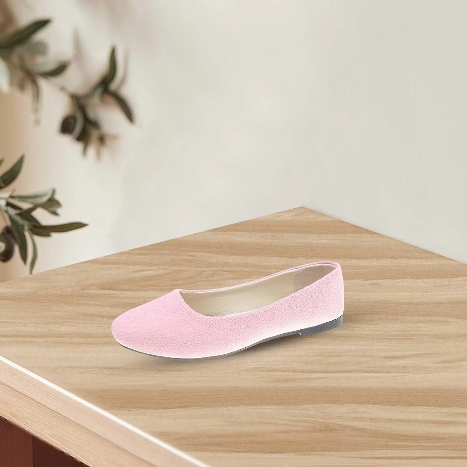VESNIBA Women Girls Solid Big Size Slip On Flat Shallow Comfort Casual Single Shoes Womens Sandals Size