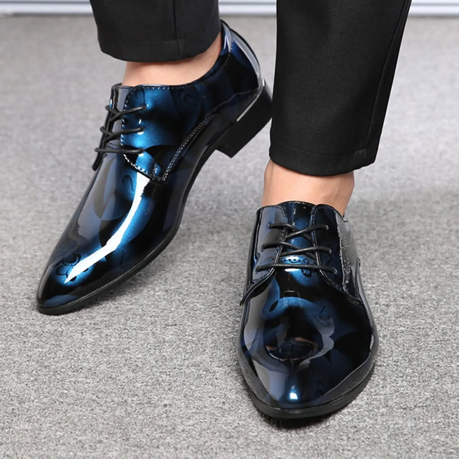 Vintage Shoes Men Leather Classical Style Shoes for Men Slip On PU Leather Low Rubber Sole Block Heel Work Double Monk Strap Leather Men's Shoes