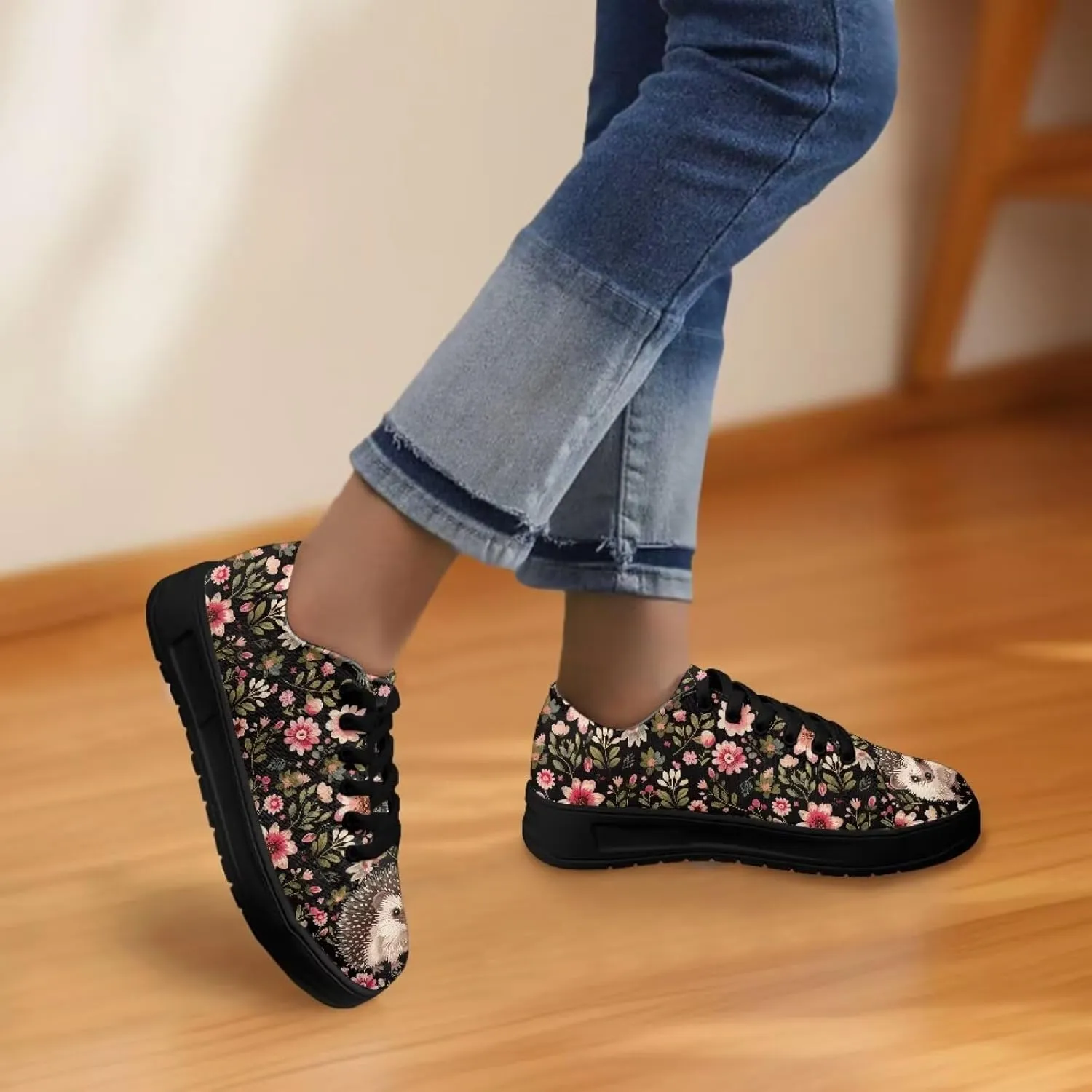 Women??s Canvas Sneakers Orthotic Walking Shoes with Memory Foam Non-Slip Canvas Shoes for Hiking Walking Running