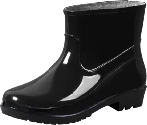 Womens Rain Boots Wide Calf Mens Grounded Footwear Black Booties Barefoot Shoes Casual Fall Women's Rubber Rain Boots Waterproof & Anti-slip Womens Boots Winter