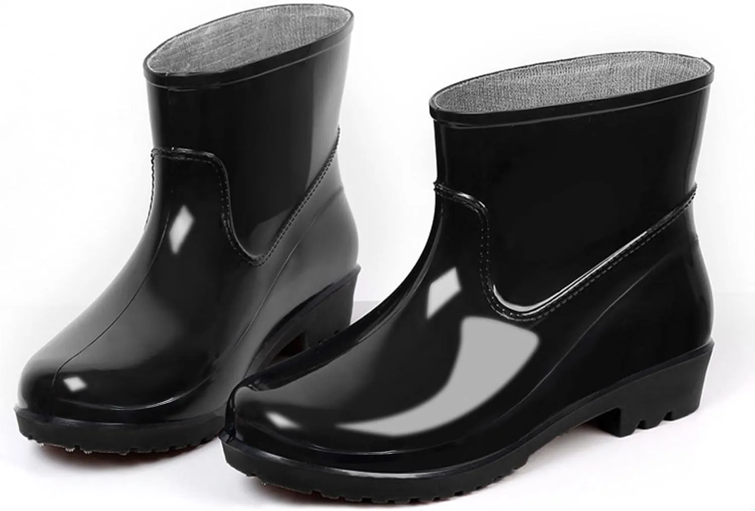 Womens Rain Boots Wide Calf Mens Grounded Footwear Black Booties Barefoot Shoes Casual Fall Women's Rubber Rain Boots Waterproof & Anti-slip Womens Boots Winter