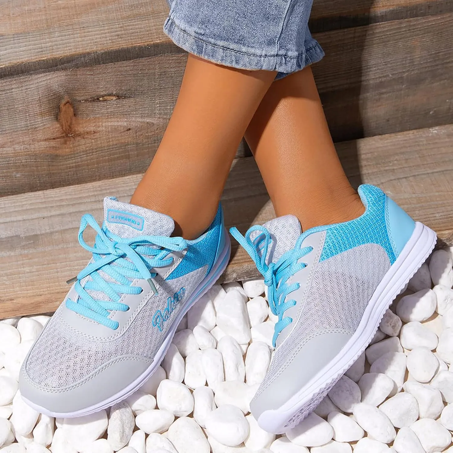 Women's Rhinestone Mesh Slip On Walking Shoes Fashion Breathable Womens Tennis Shoes Sports Slip On Shoes Casual Wedge Sneakers Slip On Tennis Shoe Trainers Shoe